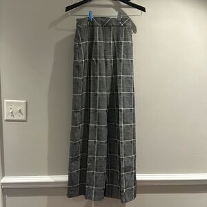 SPANX black and white plaid lined trousers wide leg